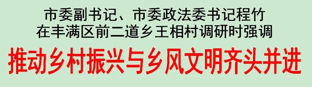 吉林市委副书记、市委政法委书记程竹在王相村调研时强调：推动乡村振兴与乡风文明齐头并进